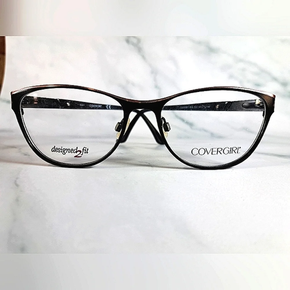 NEW, COVERGIRL Eyeglass Frame, Rx'able, women glasses, black metal, 54 17 140